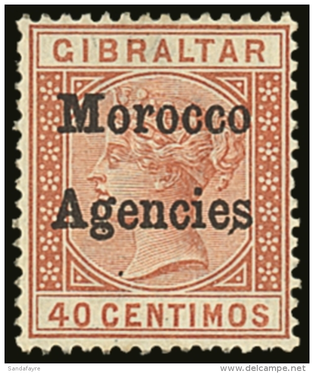 GIBRALTAR ISSUES OVERPRINTED 1898-1900 40c Orange-brown With Long Tail To "S", SG 5b, Very Fine Lightly Hinged... - Altri & Non Classificati