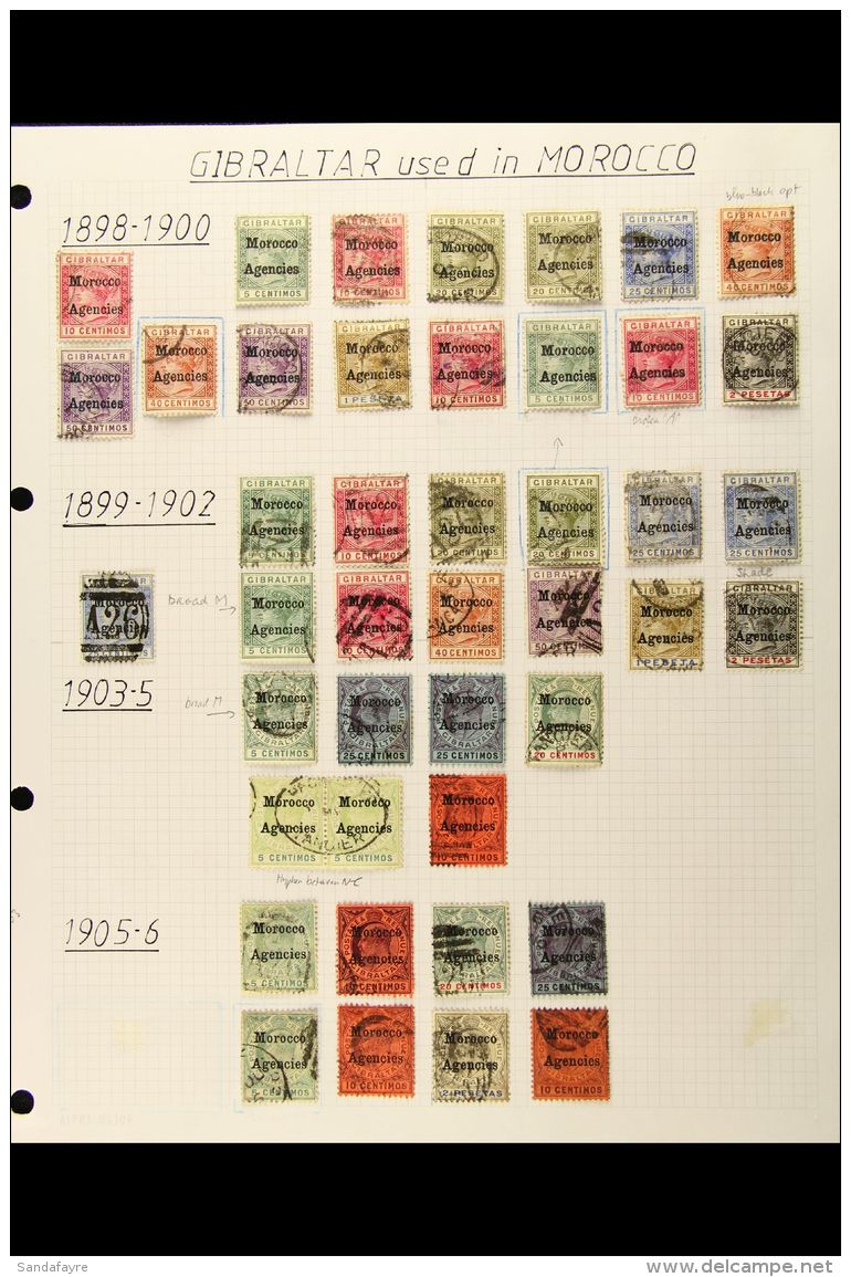 1898-1905 USED COLLECTION With Postmark Interest On Leaves, Inc 1898-1900 Set Inc 40c Blue-black Opt, 1899 Set Inc... - Altri & Non Classificati