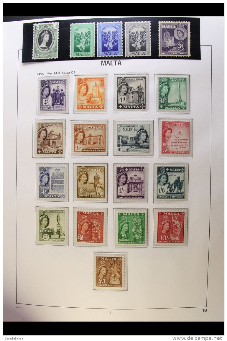1953-2013 COMPREHENSIVE QEII COLLECTION A Beautiful, Highly Complete Mint &amp; Never Hinged Mint Collection,... - Malta (...-1964)