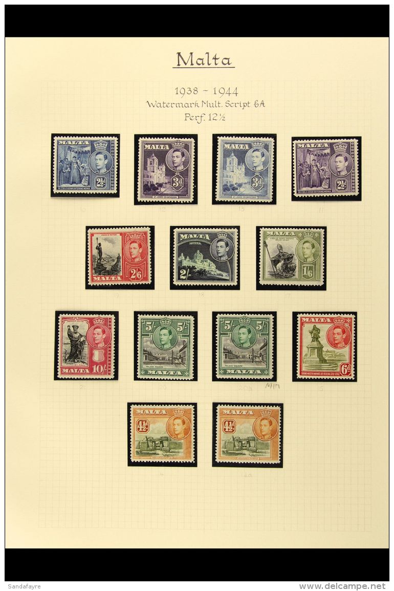 1937-1969 COMPLETE VERY FINE MINT &amp; NHM COLLECTION In Hingeless Mounts On Leaves, Many Stamps Are Never... - Malta (...-1964)