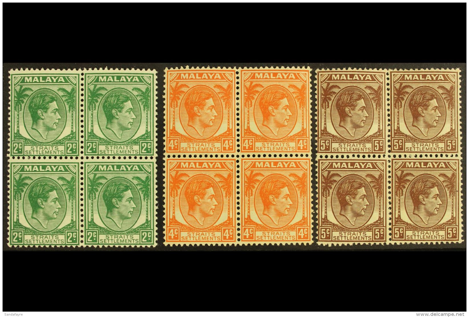 STRAITS SETTLEMENTS 1938 Geo VI Die II Issue, 2c Green, 4c Orange And 5c Brown, SG 293, 296, 297,  In Superb Never... - Altri & Non Classificati