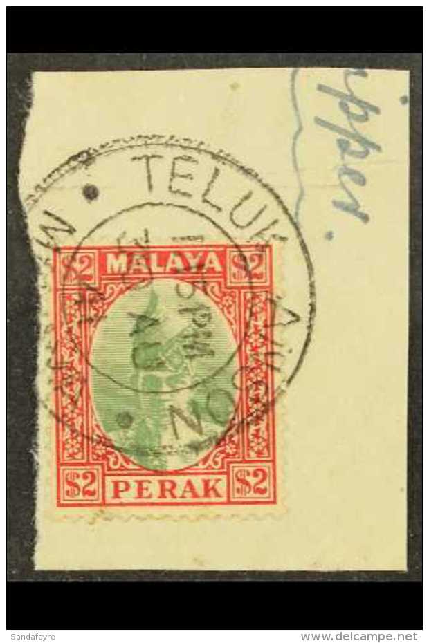 PERAK 1938-51 $2 Green And Scarlet, SG 120, Fine Used On Piece With Teluk Anson Cds. For More Images, Please Visit... - Altri & Non Classificati