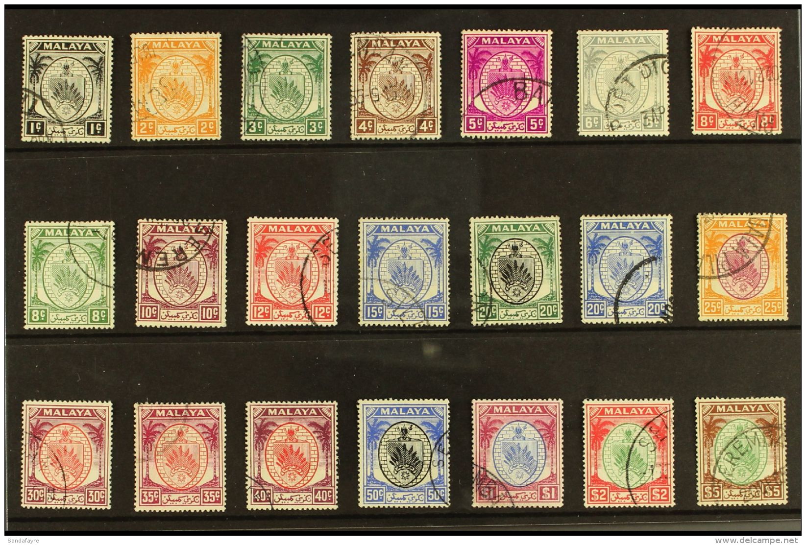 NEGRI SEMBILAN 1949-55 Definitives Complete Set, SG 42/62, Very Fine Used. (21 Stamps) For More Images, Please... - Altri & Non Classificati