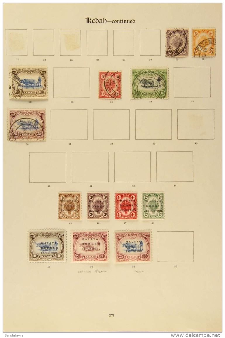 KEDAH 1912-32 All Different Collection Which Includes 1912 Set To 5c Used, 1921-32 Values To 25c Used, 1922... - Altri & Non Classificati