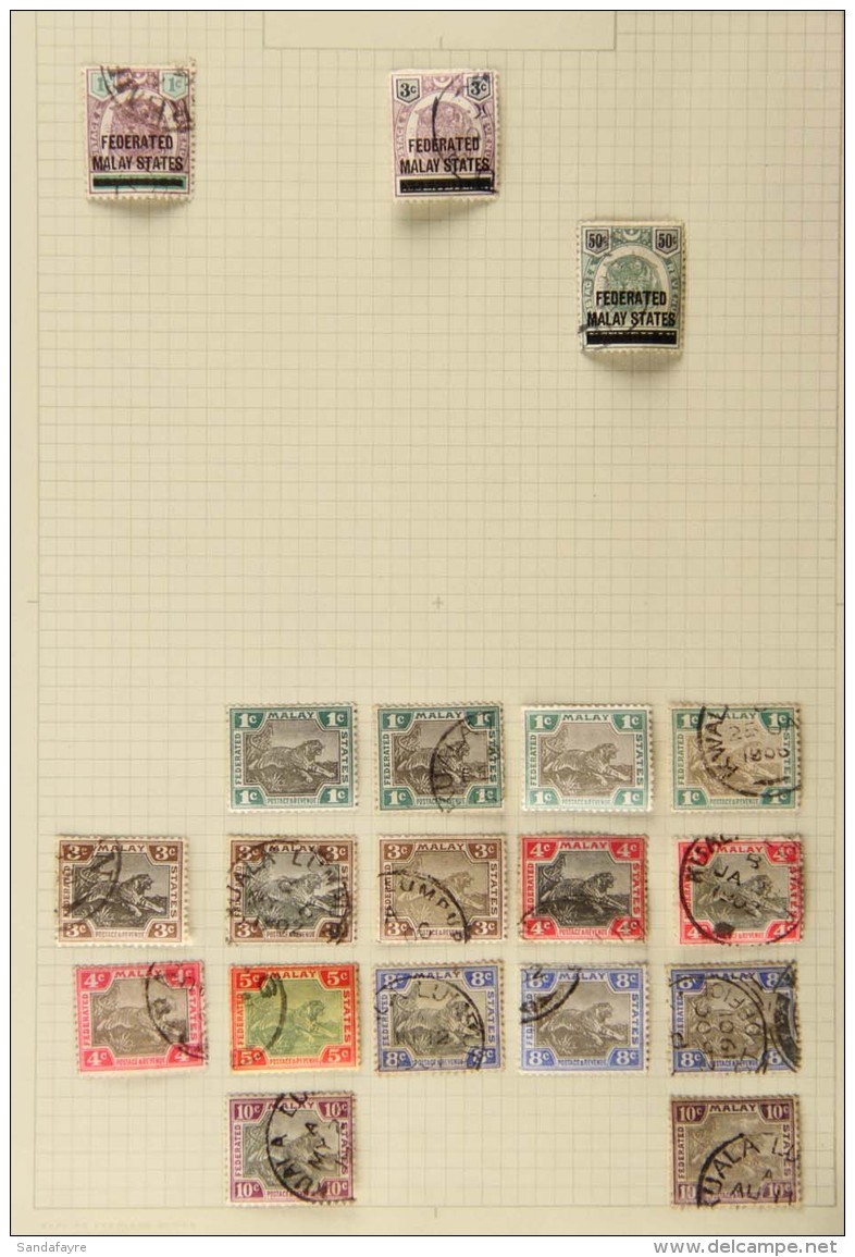 F.M.S. 1900 - 1922 Fine Used Collection With Many Better Values And Including 1900 Overprints Vals To 50c Green... - Altri & Non Classificati