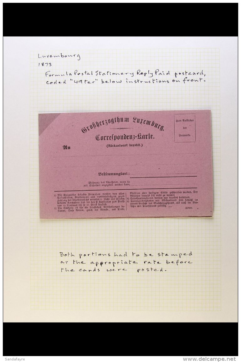 POSTAL STATIONERY 1873-1998 FINE UNUSED COLLECTION Of Postcards &amp; Envelopes Written Up On Leaves, The Strength... - Altri & Non Classificati