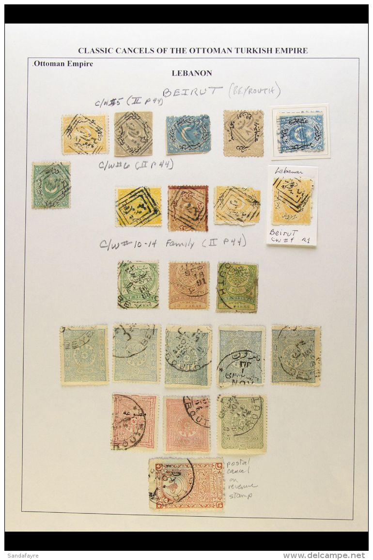 TURKEY USED IN LEBANON Collection Of 19th Century Turkish Stamps With Clear And Identified POSTMARKS. Mainly... - Libano