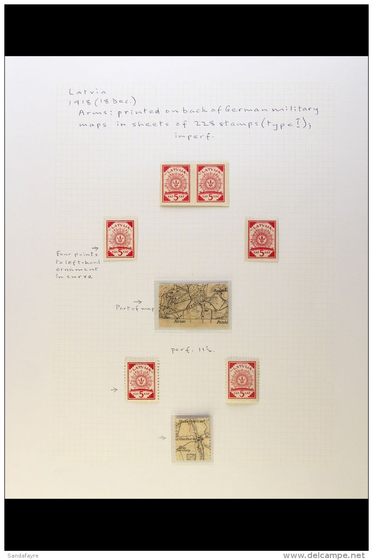 1918-1941 COMPREHENSIVE FINE MINT COLLECTION On Leaves, Almost COMPLETE For The Period, Inc 1919 (Jan) Perf Set,... - Lettonia