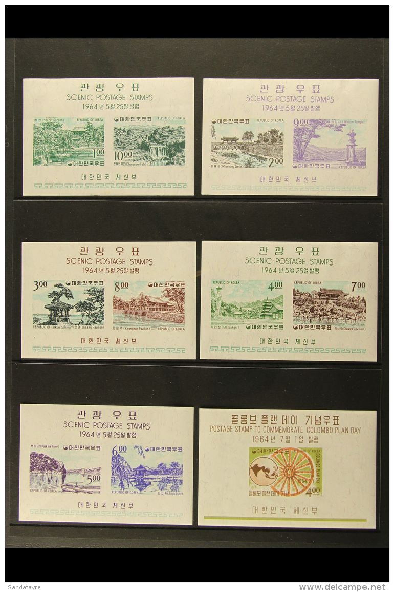 1960-1964 MINIATURE SHEETS. Very Fine Mint All Different Collection On Stock Pages, Inc 1964 Secret Garden Set... - Corea Del Sud