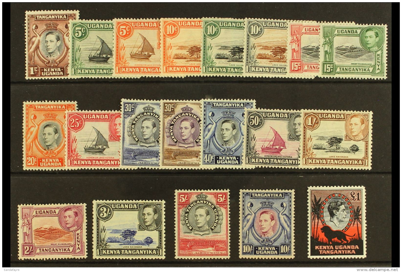1938-54 Complete King George VI Definitive Set, SG 131/150b, Fine Mint. (20 Stamps) For More Images, Please Visit... - Vide