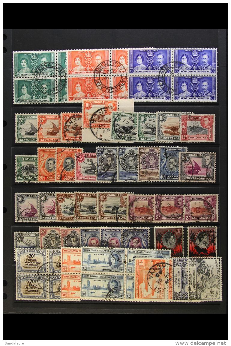 1937-1949 USED COLLECTION On A Stock Page, Inc 1938-54 Most Vals To 10s (x3, All Three Perf Types) &amp; &pound;1... - Vide