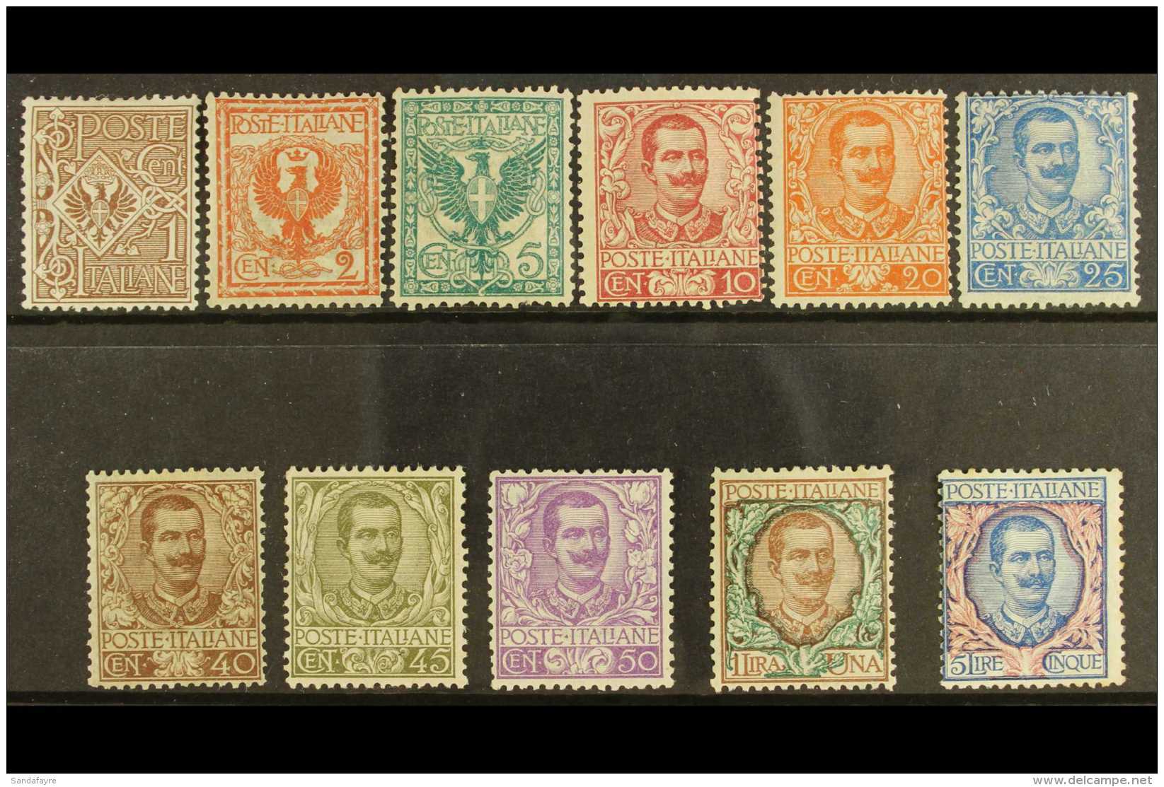 1901 Victor Emmanuel III "Floreale" Set Complete, Sass S10a, Very Fine And Fresh Mint With Better Values Well... - Non Classificati