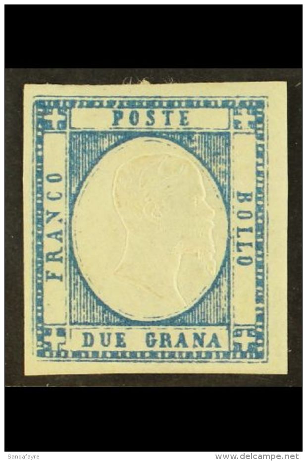 NEAPOLITAN STATES 1861 2gr Blue, Sass 20b, Superb Mint Og. Signed Chivarello. Cat &euro;225 (&pound;170) For More... - Non Classificati