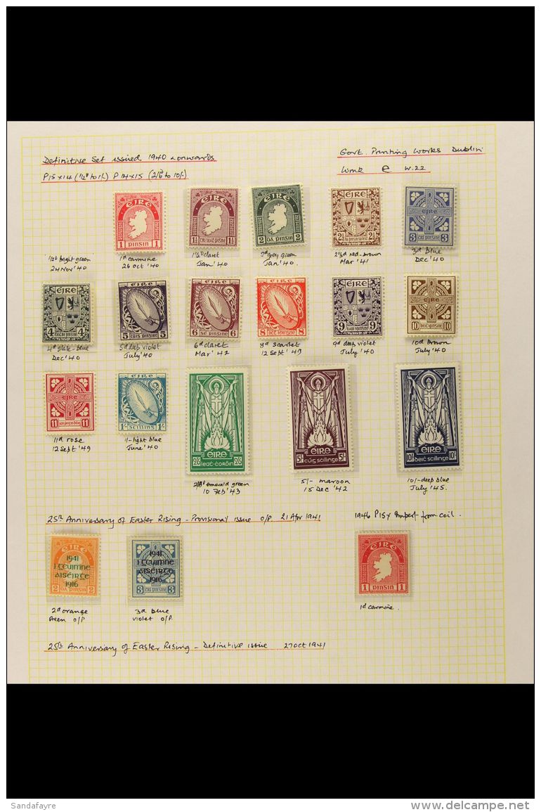 1937-70 VERY FINE MINT COLLECTION Neatly Presented On Written Up Pages. Includes 1937 St Patrick - 2s6d &amp; 10s... - Altri & Non Classificati