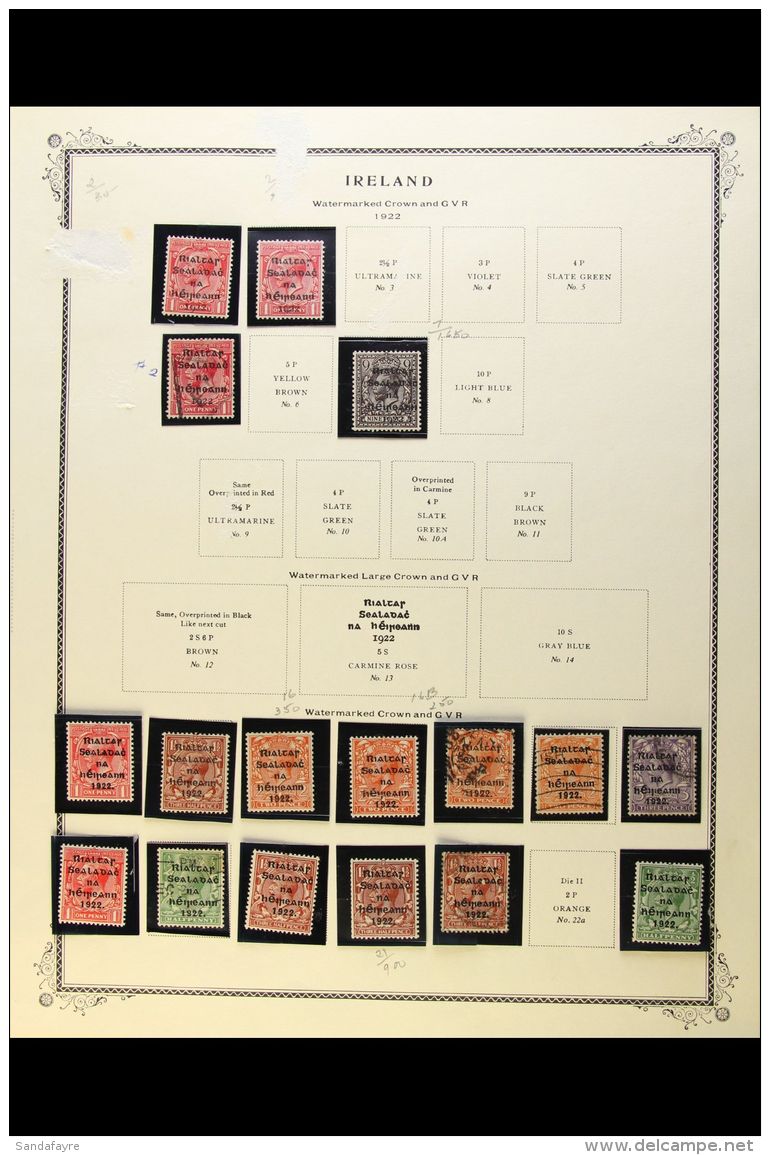 1922-1972 COLLECTION On Pages, Mint Or Used, Inc 1922 Dollard Opt To 9d Mint, 1922-23 "Saorstat" Opt To 9d Used,... - Altri & Non Classificati