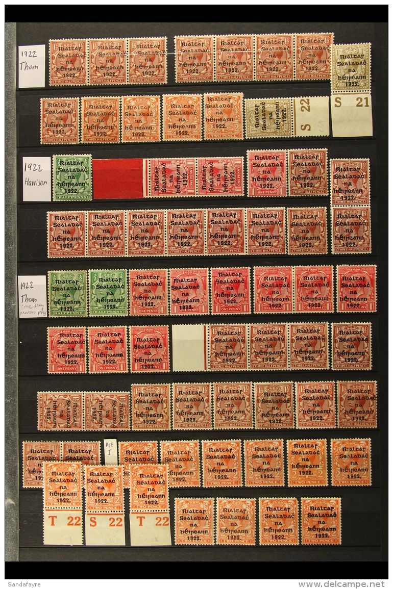 1922 OVERPRINTS FINE MINT COLLECTION Sorted By Printings On A Two-sided Stock Page With A Few Controls, Strips... - Altri & Non Classificati