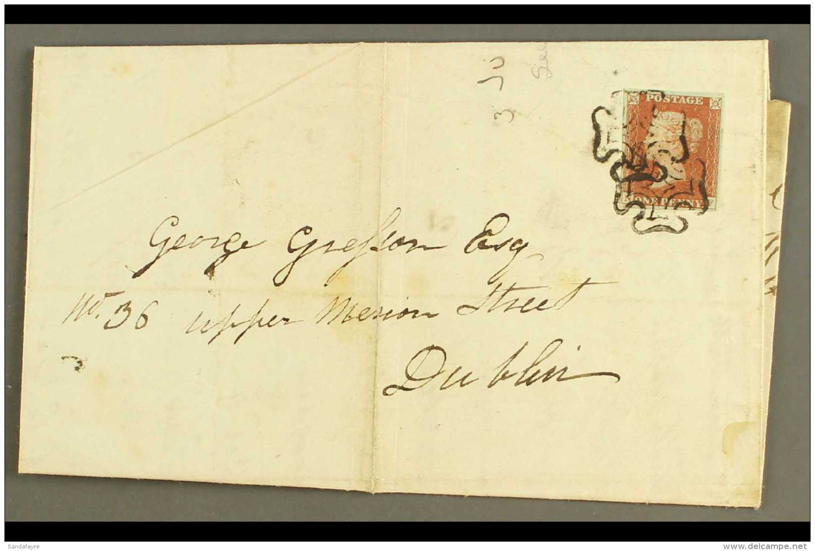 1841 (3 Jun) Forerunner Entire Letter From Moate To Dublin Bearing GB 1d Red-brown With Four Margins Tied By TWO... - Altri & Non Classificati