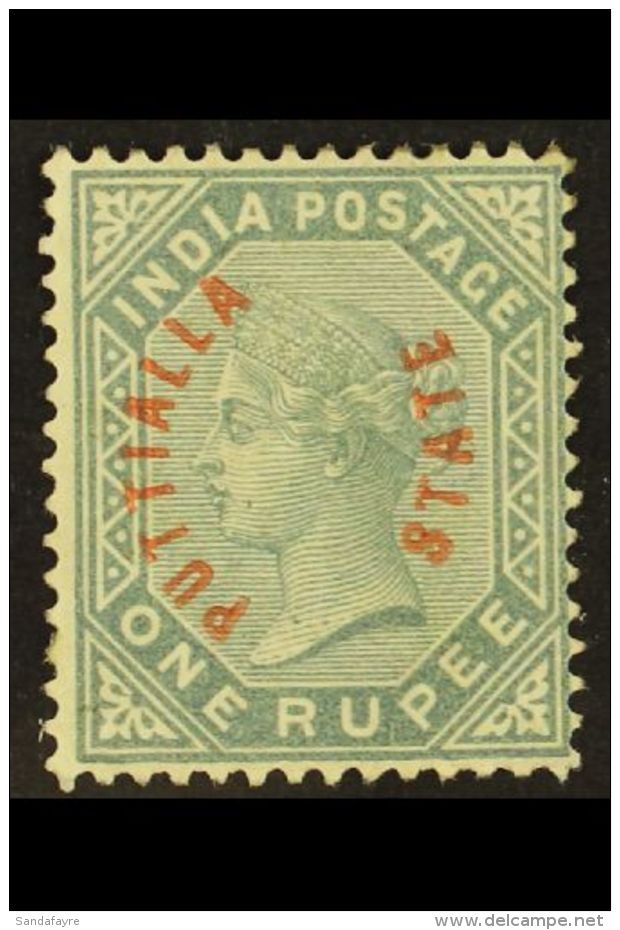 PATIALA 1884 (curved Red Overprint) 1R Slate, SG 6, Fine Mint. For More Images, Please Visit... - Altri & Non Classificati