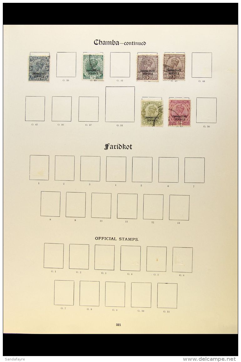 CHAMBA 1887-1937 USED COLLECTION On Imperial Pages With QV To 12a Inc 2a6p, KEVII To 1r, KGV To 3a. Officials With... - Altri & Non Classificati