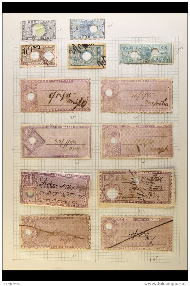 REVENUES COURT FEE 1872-1967 Used Collection On Leaves, Mostly All Different, Inc Various Types With Values To... - Altri & Non Classificati