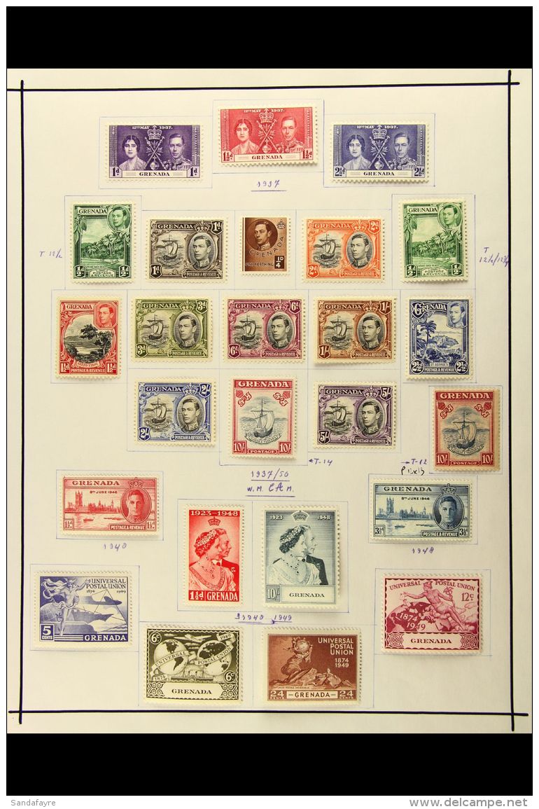 1937-1967 COMPREHENSIVE FINE MINT COLLECTION On Leaves, ALL DIFFERENT, Almost Complete For The Period, Inc 1938-50... - Grenada (...-1974)