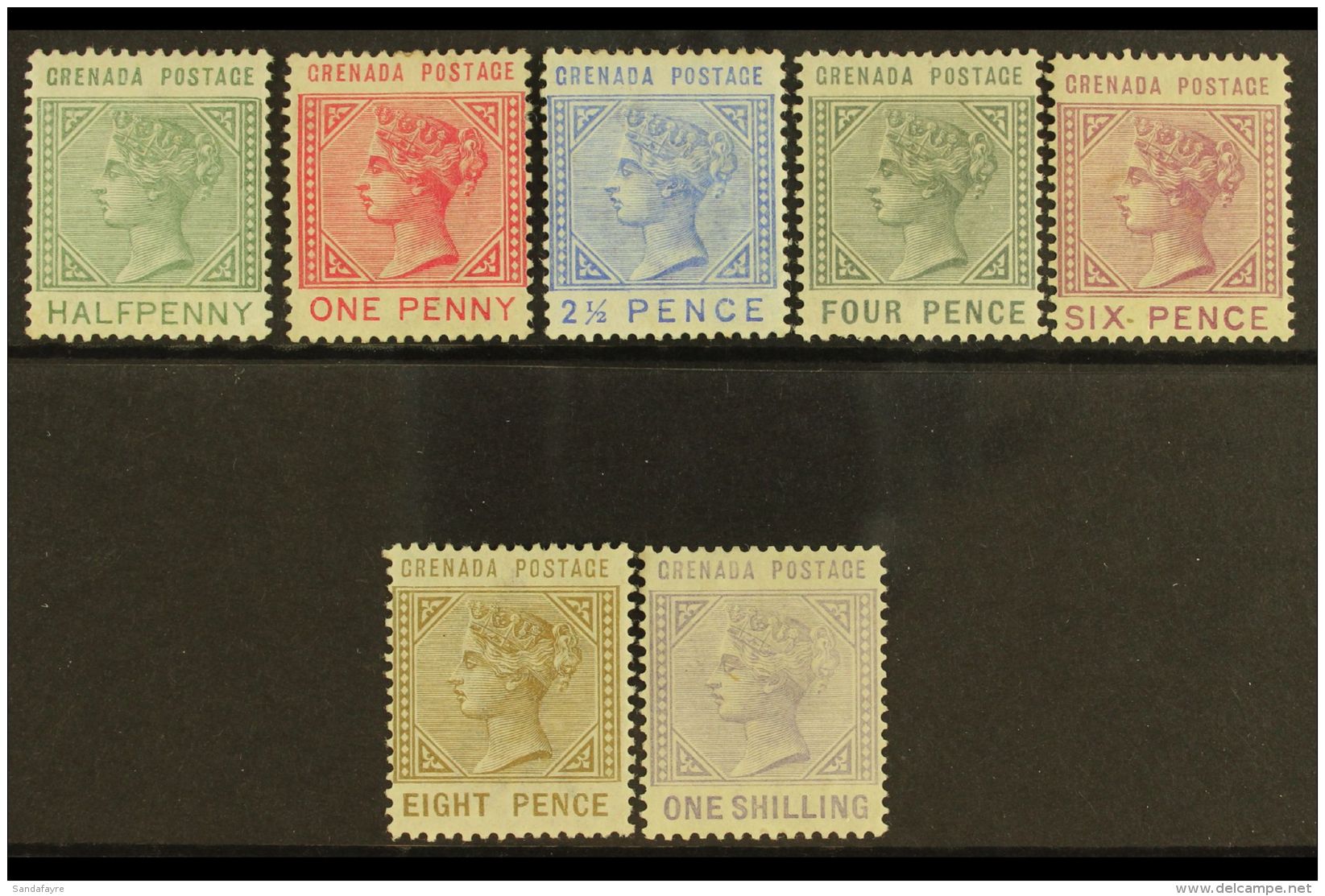 1883 Queen Victoria Set, SG 30/6, Very Fine And Fresh Mint. (7 Stamps) For More Images, Please Visit... - Grenada (...-1974)