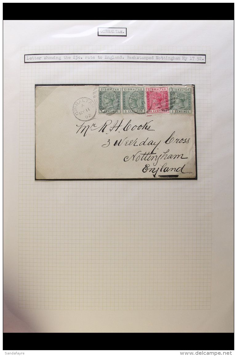 POSTAL HISTORY COLLECTION 1887-1910. A Lovely Old QV &amp; KEVII Collection Of Covers,Postal Stationery Items... - Gibilterra