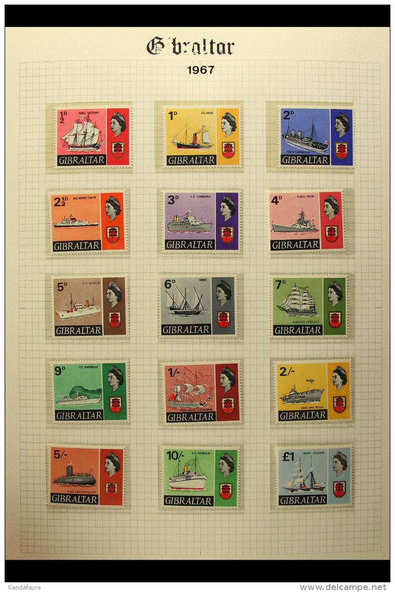 1967-1999 NEVER HINGED MINT All Different Collection In An Album. With Definitives 1967 Ships Set, 1971 Set, 1977... - Gibilterra
