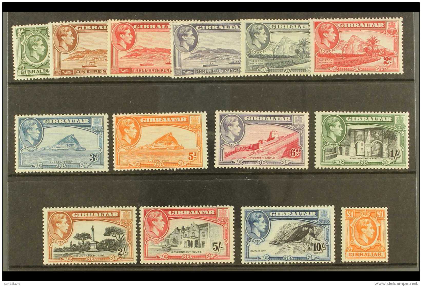 1938-51 Definitives Complete Set, SG SG 121/131, Very Fine Mint. (14 Stamps) For More Images, Please Visit... - Gibilterra