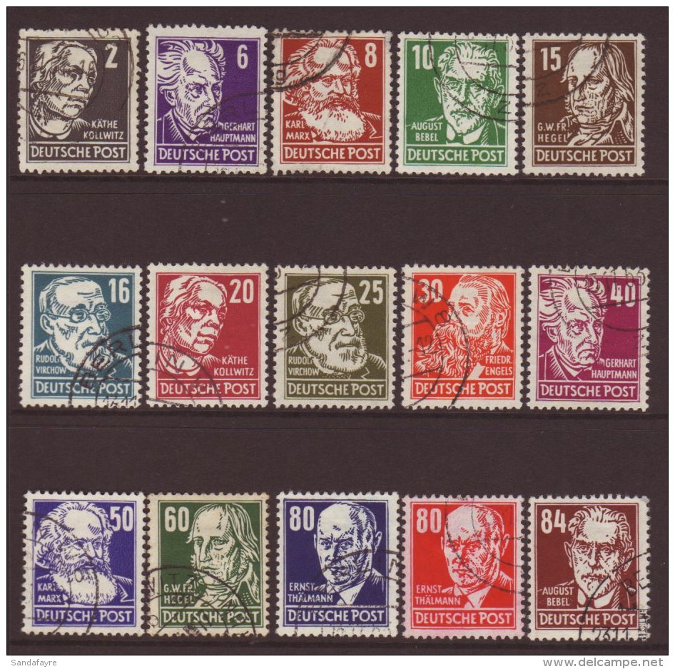 1952 Famous Germans Set Complete, Mi 327/41, Very Fine 'cto' Used. (15 Stamps) For More Images, Please Visit... - Altri & Non Classificati