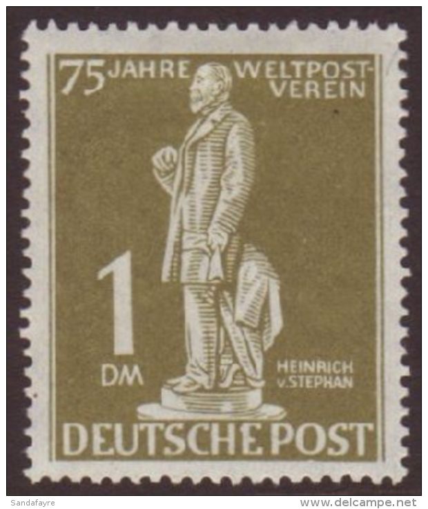 1949 1dm Olive-green UPU Anniv With SPOT ON "E" OF DEUTSHE Variety, Mi 40 II, Very Fine Mint. For More Images,... - Altri & Non Classificati