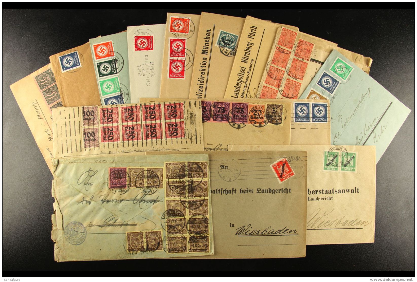 POLICE OFFICIAL MAIL. 1905-1941 Interesting Collection Of Covers Bearing Various Official Stamps, Showing Various... - Altri & Non Classificati