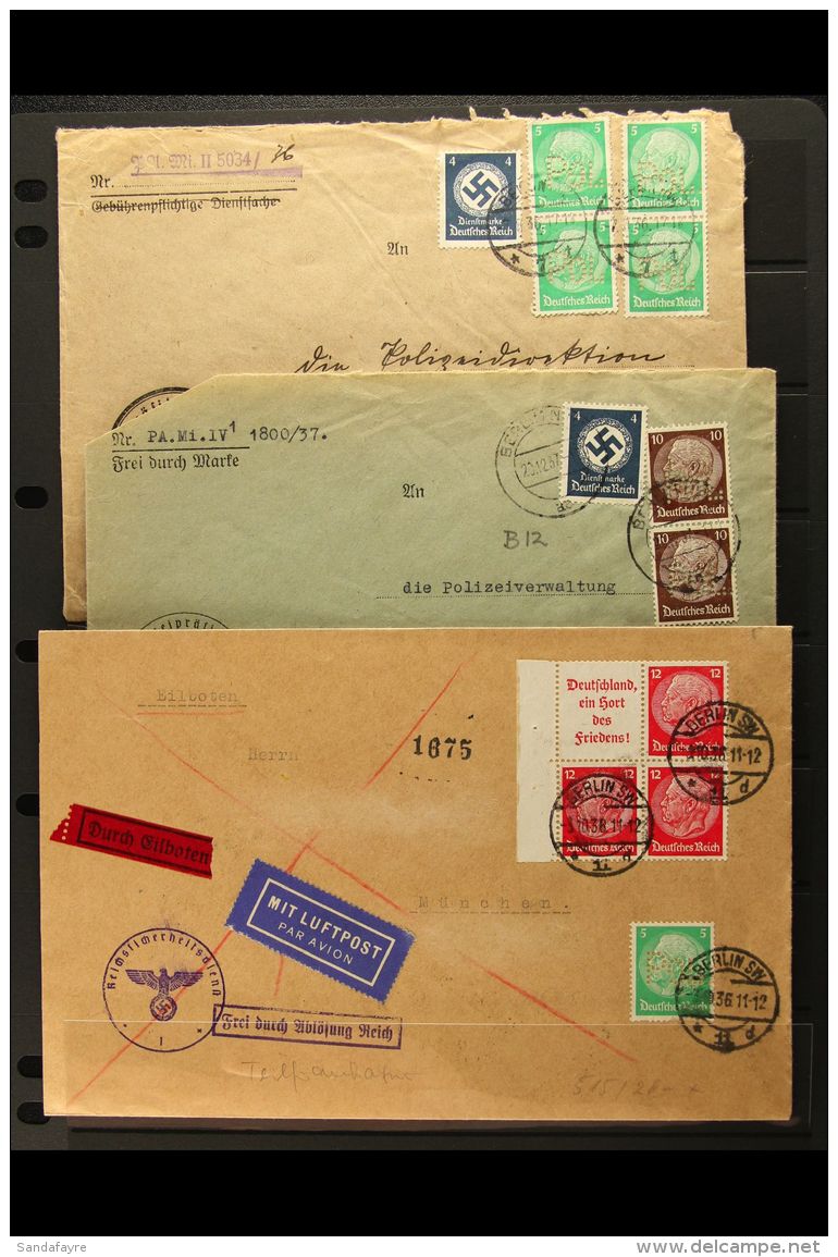 "POL" - POLICE PERFINS ON COVERS RANGE 1930s Collection Of Official Police Printed/cacheted Covers Bearing Various... - Altri & Non Classificati