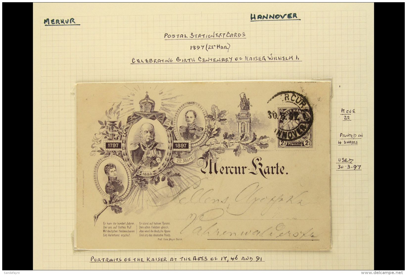 HANNOVER LOCAL PRIVATE STADTPOST Late 19th Century Collection Of Postally Used Cards And A Cover. Mainly Postal... - Altri & Non Classificati