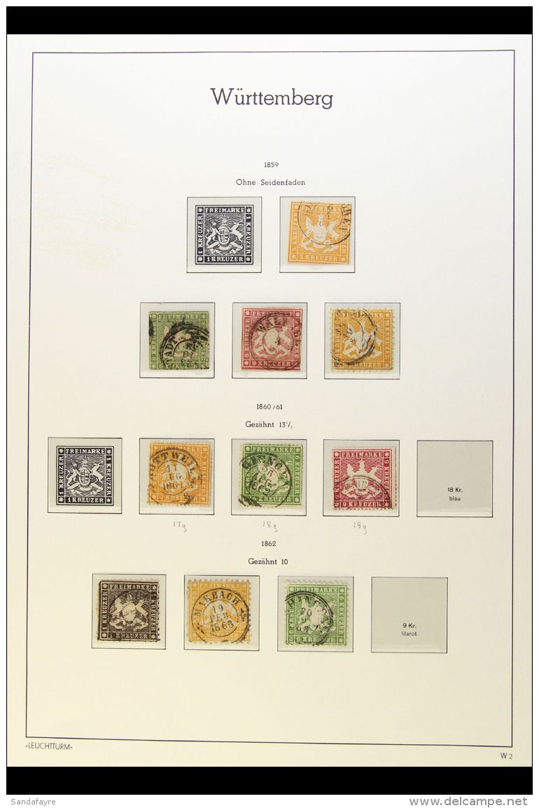 WURTTEMBERG 1851-1920 Clean And Attractive Chiefly All Different Mint Or Used Collection On Lighthouse Printed... - Altri & Non Classificati