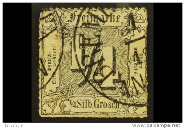 THURN &amp; TAXIS 1865 &frac12;sgr Black Roulette 16, SG 31 (Michel 35), Used With Slightly Rounded Corner &amp;... - Altri & Non Classificati