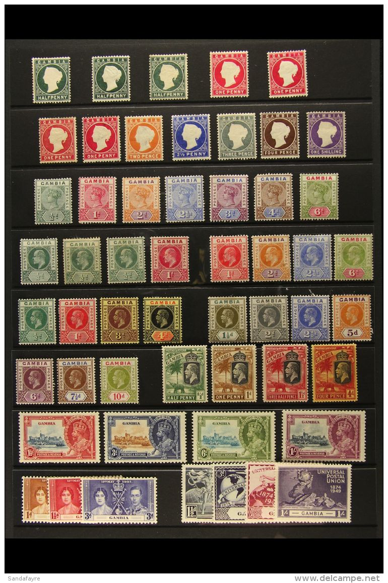 1886-1949 MINT COLLECTION On A Stock Page. Includes 1886 CA Wmk Range To 1s, 1898-1902 Set To 6d, 1902-05... - Gambia (...-1964)