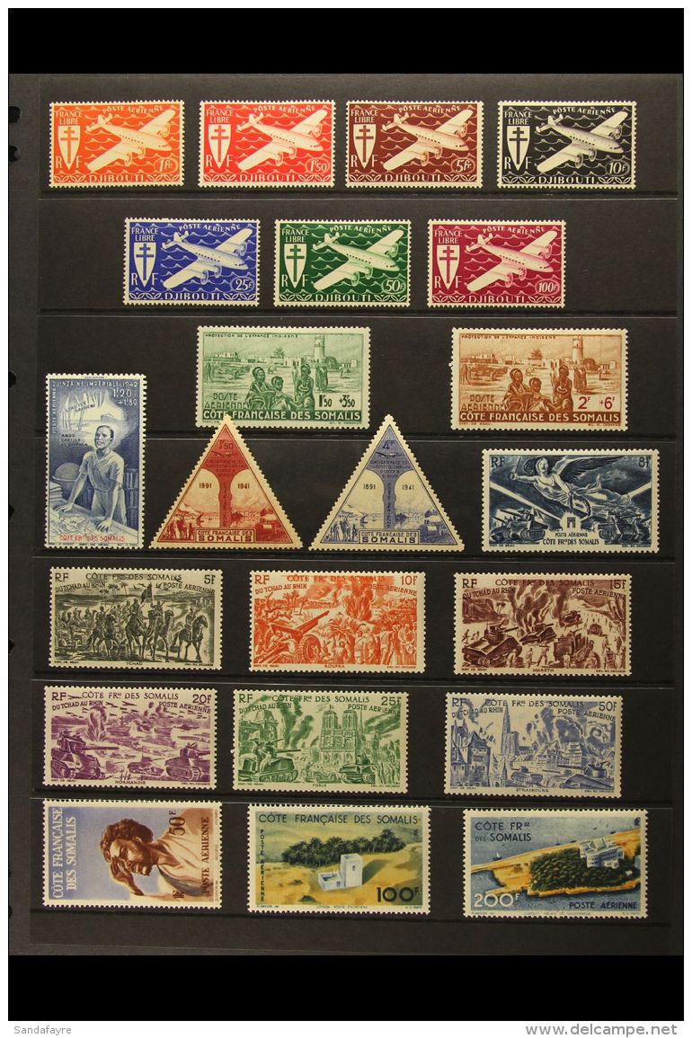 SOMALI COAST 1943-65 COMPLETE AIR POST Collection, Yv 1/42, Very Fine Mint, Some Never Hinged. (40+ Stamps) For... - Altri & Non Classificati