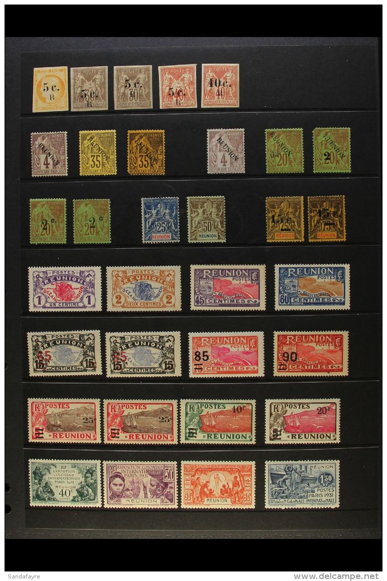 REUNION 1885-1947 MINT / NHM COLLECTION Presented On Stock Pages. Includes 1885-1901 Surcharged Ranged With An... - Altri & Non Classificati