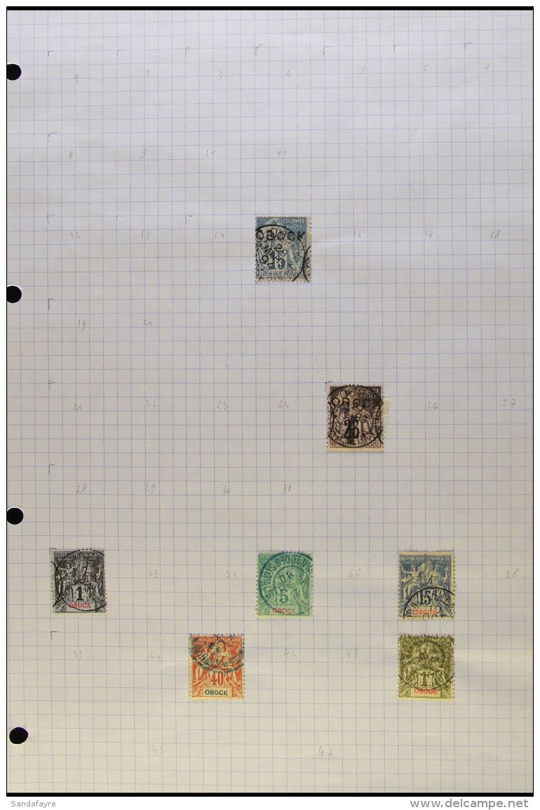 OBOCK 1892-1894 All Different FINE USED Collection On Pages. With 1892 (straight Line Handstamp) 15c And "4" On... - Altri & Non Classificati