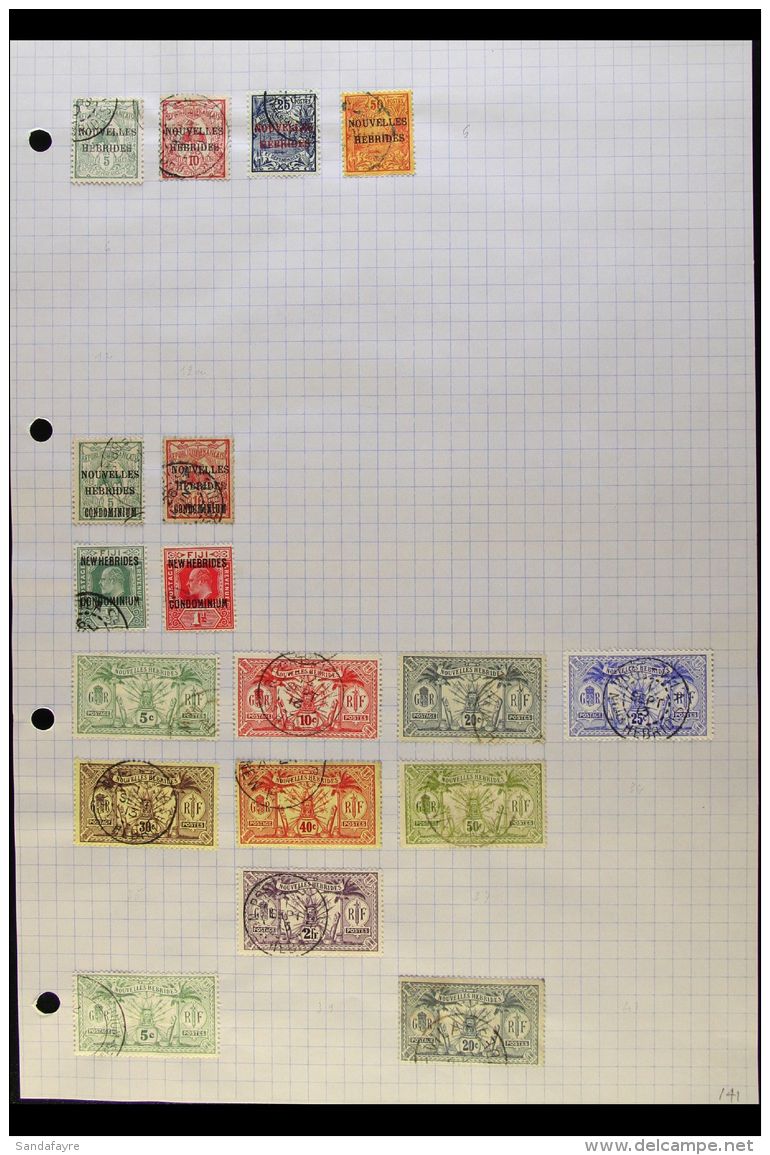 NEW HEBRIDES 1908-1979 All Different FINE USED Collection On Pages. Note 1908 Set To 50c; 1911 KEVII &frac12;d... - Altri & Non Classificati