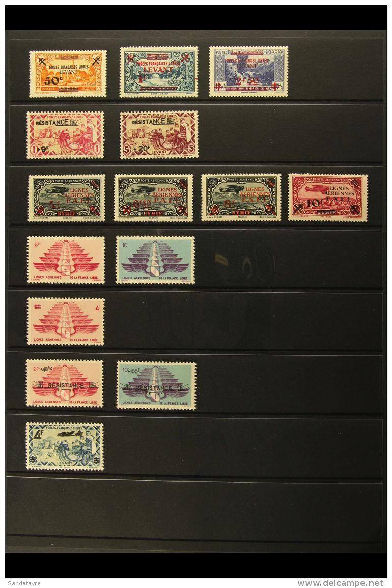 LEVANT 1942-43 "Free French" Issues All Different Fine Mint Group, Incl 1942 Surch Set Of 3, 1943 "Resistance"... - Altri & Non Classificati
