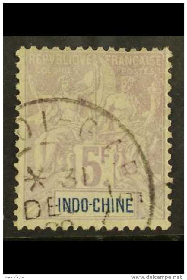 INDO - CHINA 1892-96 5fr Lilac Top Value, SG 19 (Yvert 130), Very Fine Used. For More Images, Please Visit... - Altri & Non Classificati