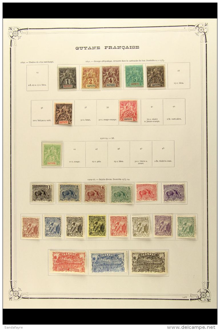 GUYANE 1892-1947 VERY FINE MINT All Different Collection On Yvert Printed Leaves. Note 1892 'Tablet' Values To... - Altri & Non Classificati