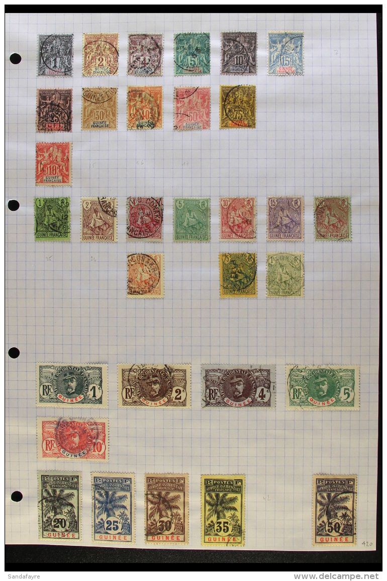 FRENCH GUINEA 1892-1942 All Different FINE USED Collection On Pages. With 1892 "Tablet" Most Values To 75c; 1900... - Altri & Non Classificati