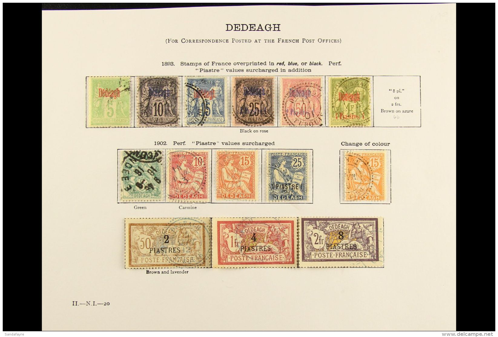 DEDEAGH 1893 - 1902 Complete Used Less 1893 8pi On 2fr. (14 Stamps) For More Images, Please Visit... - Altri & Non Classificati