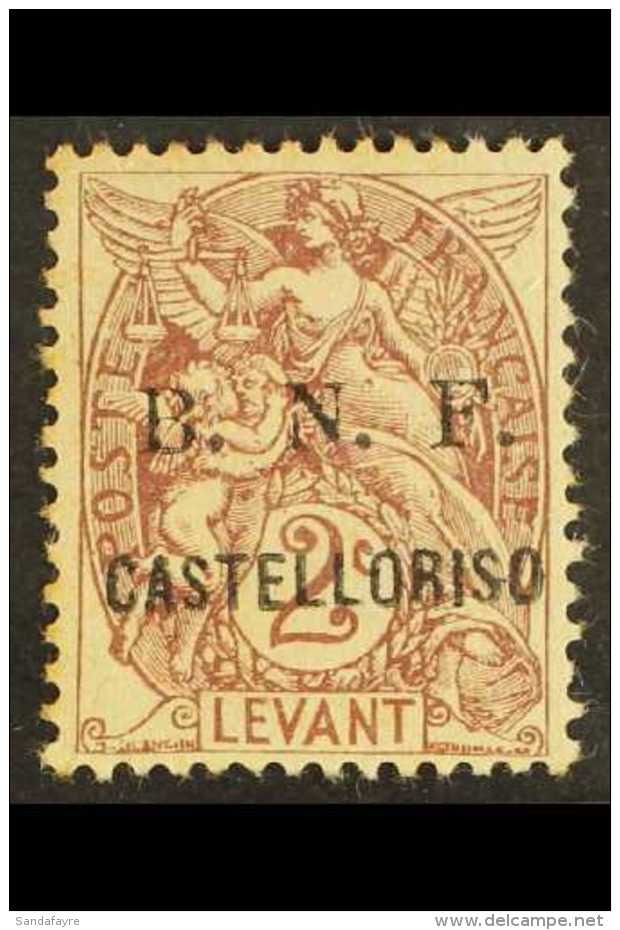 CASTELROSSO 1920 2c Lilac Brown With "S" For "Z" In "CASTELLORIZO" Variety, Yv 2a (A), Mint With Toned Gum For... - Altri & Non Classificati