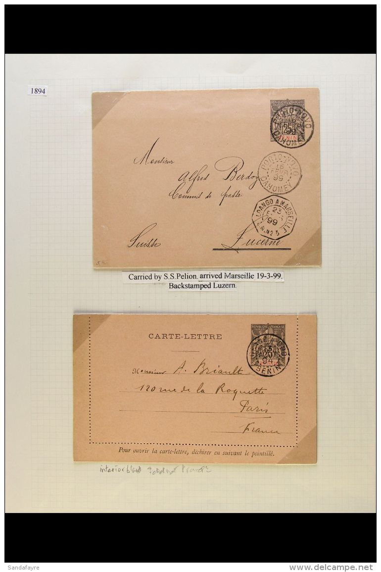 BENIN 1892-1905 COVER &amp; CARDS. An Interesting Collection Of Various Postal Stationery Postal &amp; Letter... - Altri & Non Classificati