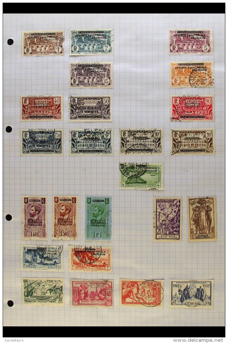 AFRIQUE EQUATORIALE 1936-1958 All Different FINE USED Collection On Pages. With 1936 (Congo Overprinted) Range To... - Altri & Non Classificati