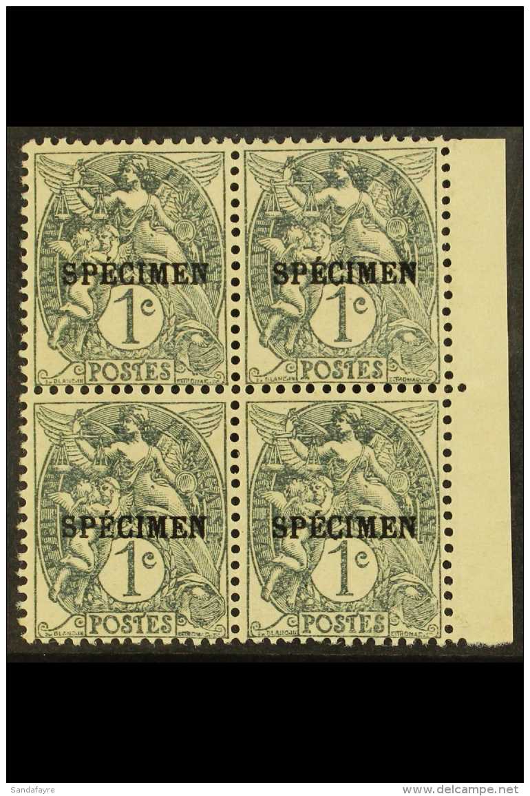 COURS D'INSTRUCTION 1925 1c Grey-black Blanc With "SPECIMEN" Overprint, Yvert 107a-CI 3, Never Hinged Mint... - Altri & Non Classificati